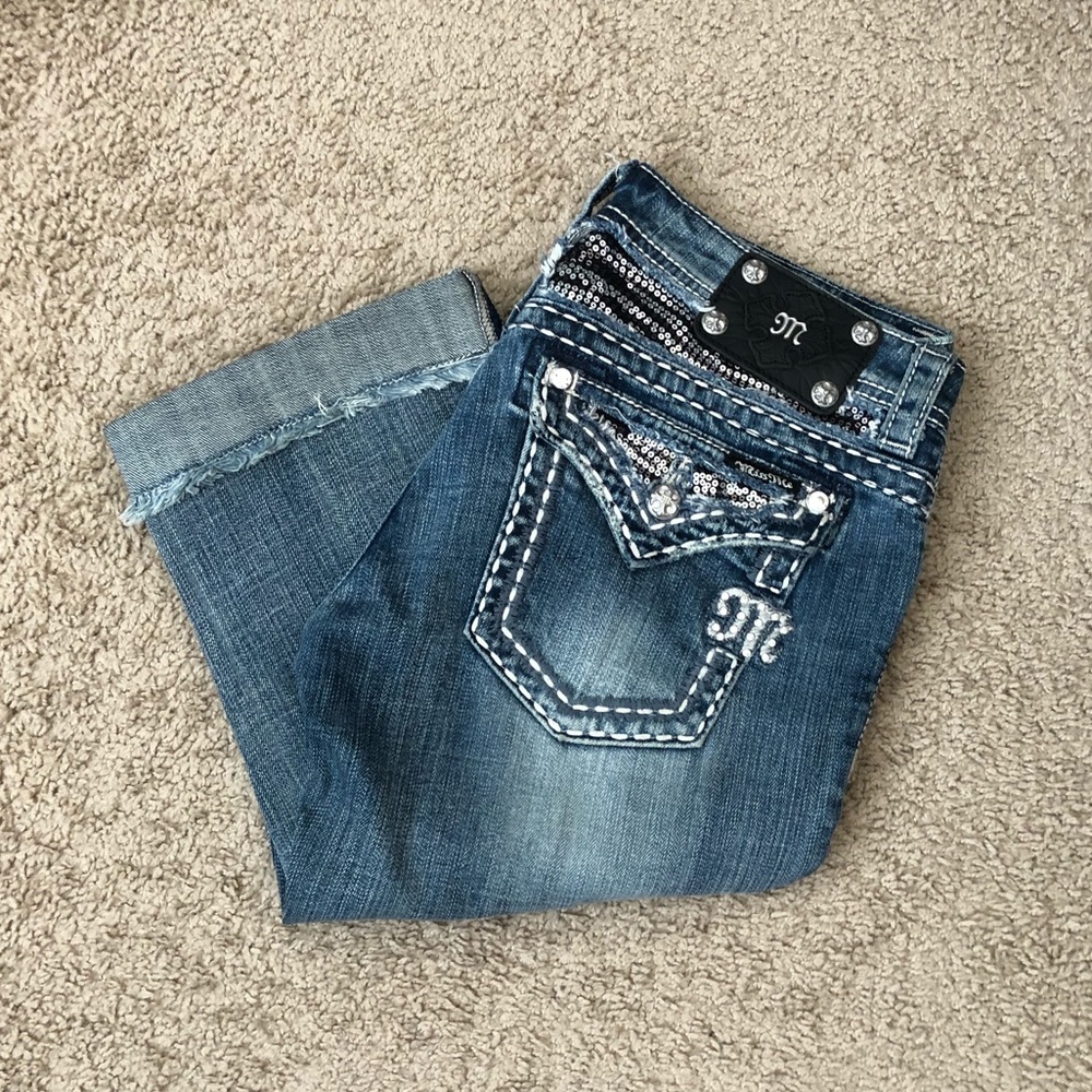 Miss Me Distressed Crop Capri Jeans